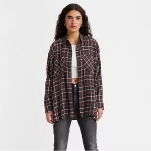 LEVI'S NWT Plaid Long Sleeve Harrison Raglan Button Down Shirt XL